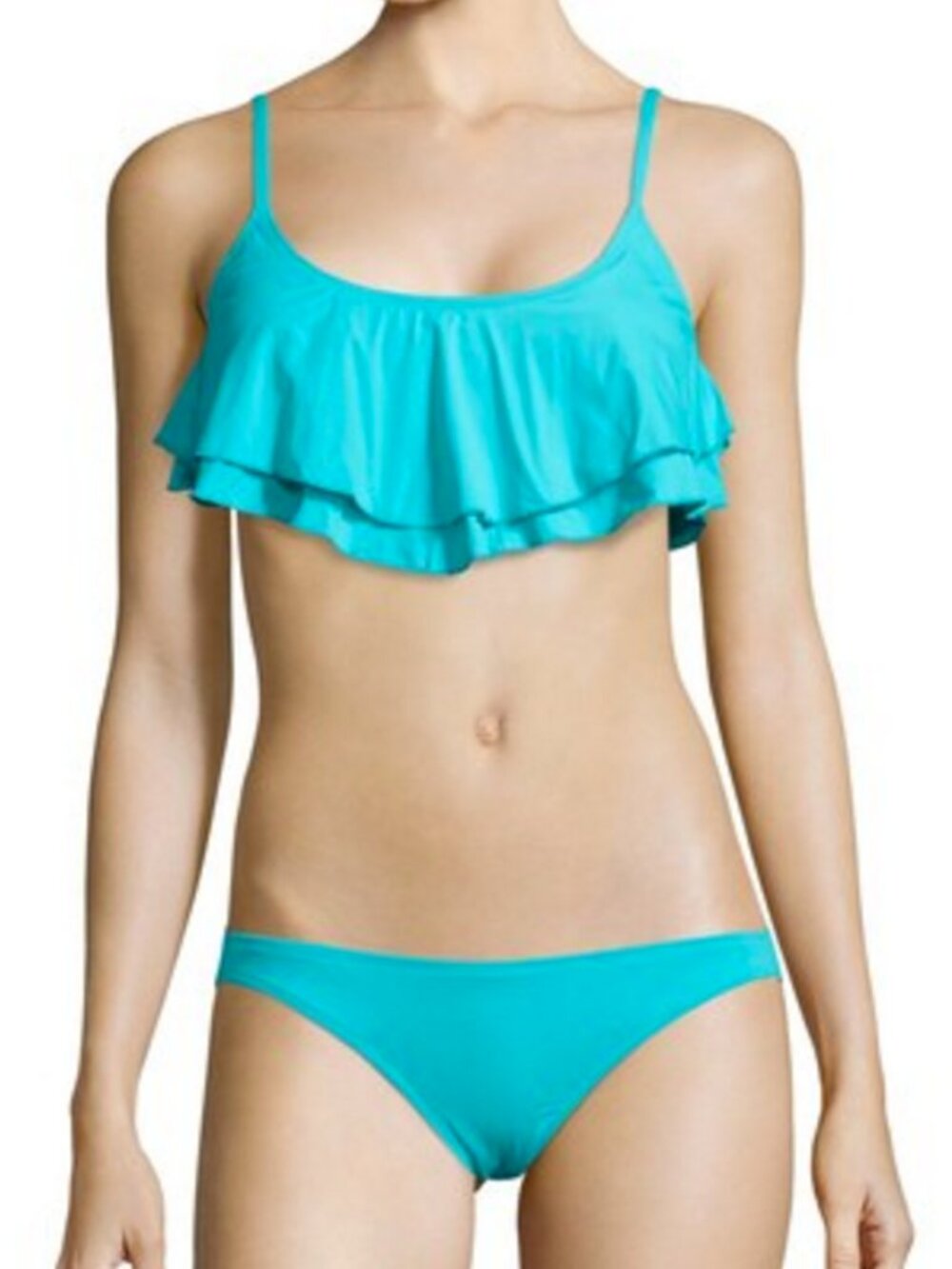 RADIO FIJI Flounce Top with Retro Bottom Blue Teal Green M $104